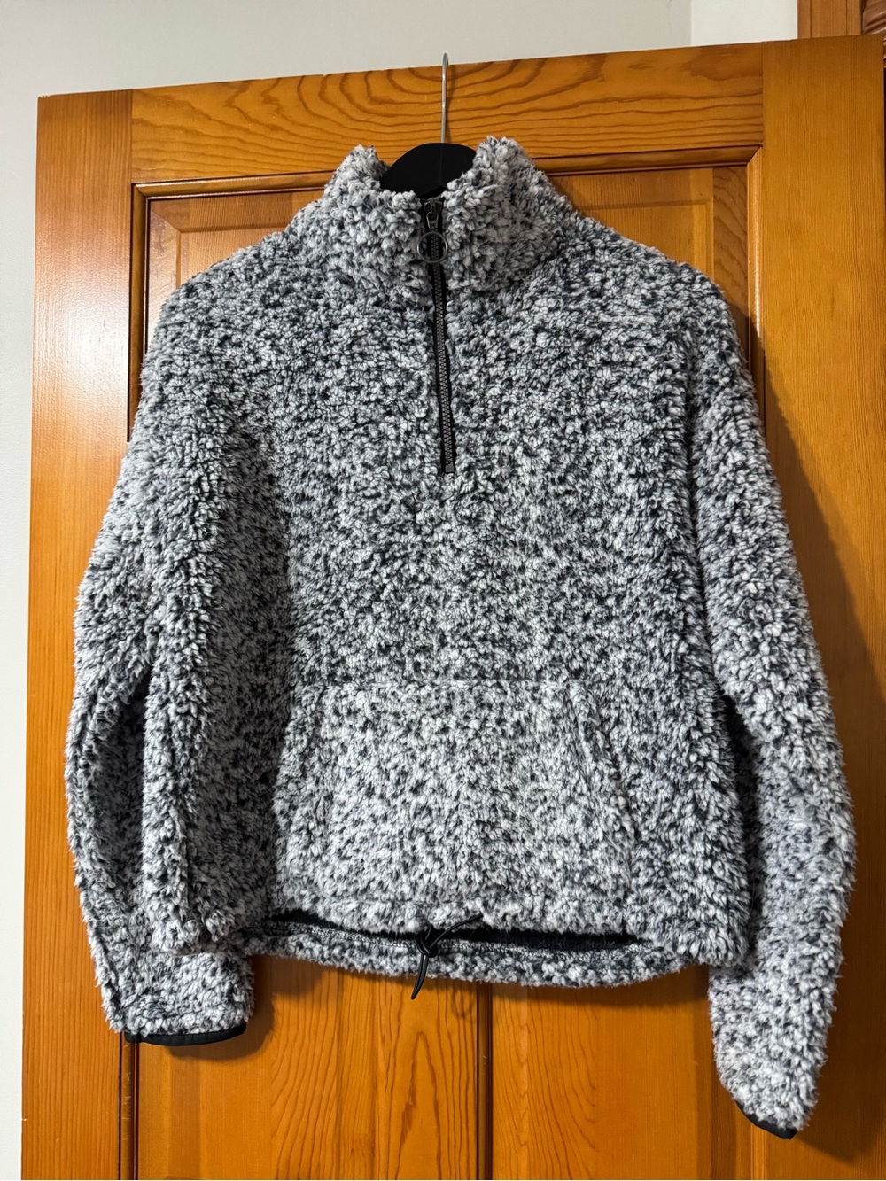 SO Gray Sherpa Lined Cozy Sherpa Pullover Size Large
